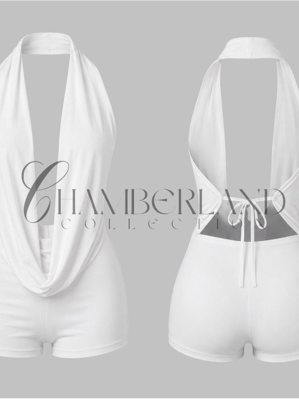 Boutique White Halter shorts set